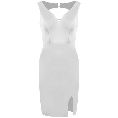 JAIMY Demi beaded open back dress white