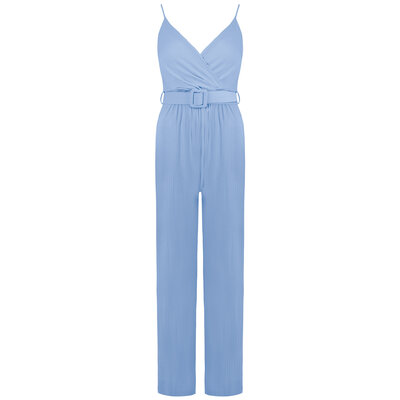 JAIMY Murphy belted jumpsuit light blue