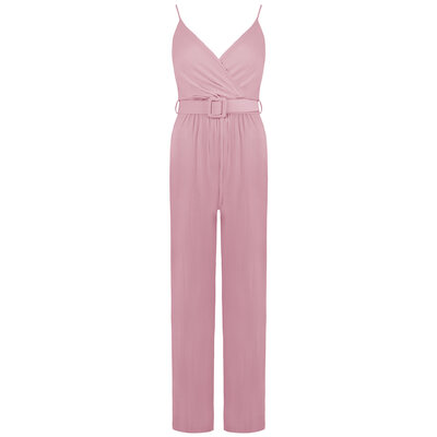 JAIMY Murphy belted jumpsuit light pink
