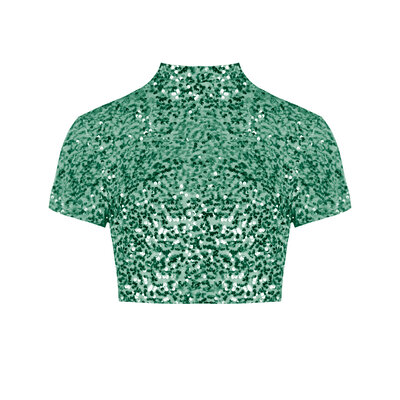 JAIMY Sequin crop top mint