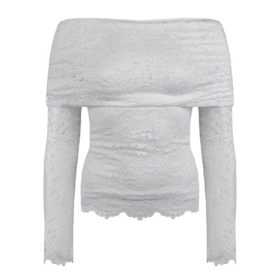 JAIMY Off shoulder lace top white