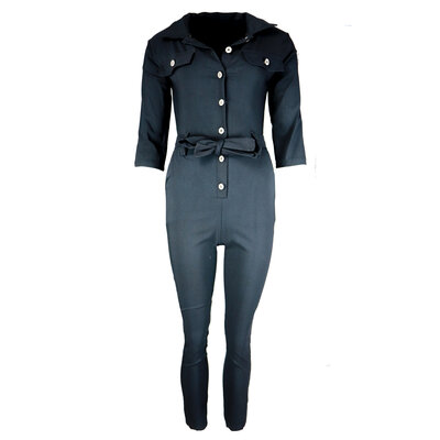 JAIMY Button up jumpsuit black