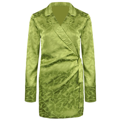 JAIMY Melanie satin wrap dress pistachio green