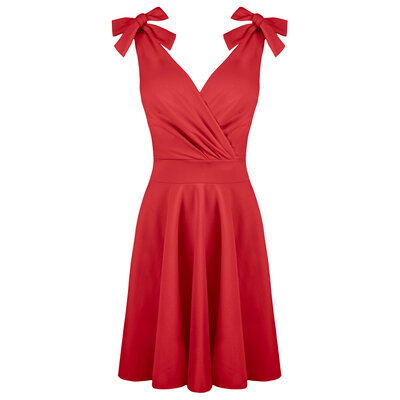 JAIMY Nellie bow detail dress red