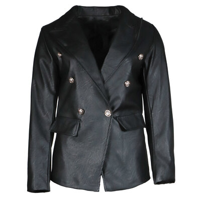 JAIMY Leather blazer black