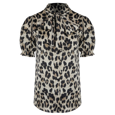 JAIMY Teresa bow leopard blouse