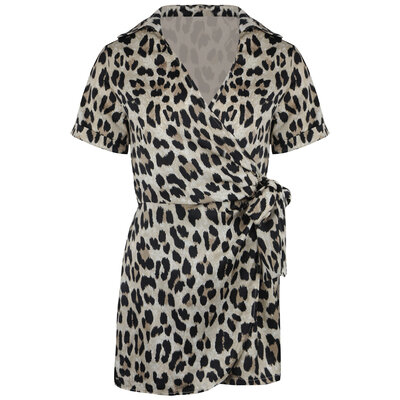 JAIMY Jianna wrap leopard playsuit