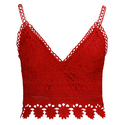 JAIMY Estrella crochet top red