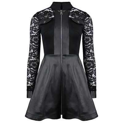 JAIMY Leather lace detail dress