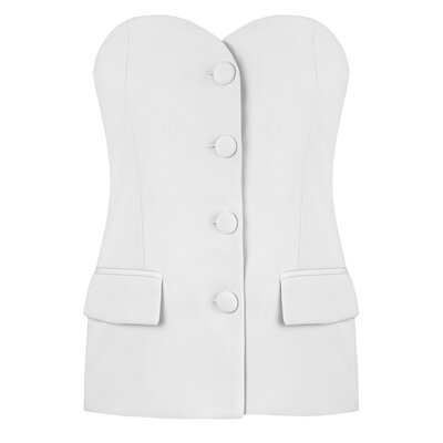 JAIMY Strapless gilet top white