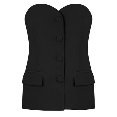 JAIMY Strapless gilet top black