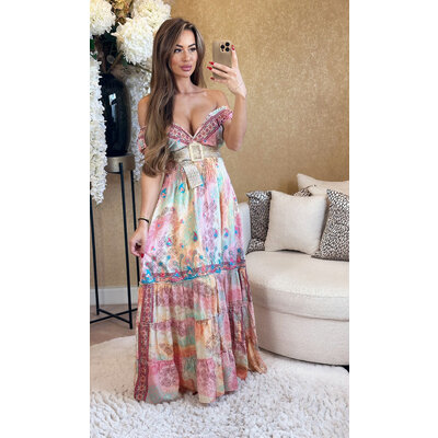 JAIMY Raegan printed boho dress pink
