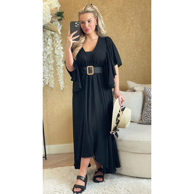 JAIMY Lauren linen maxi dress black