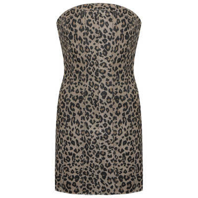 JAIMY Sophia denim leopard dress