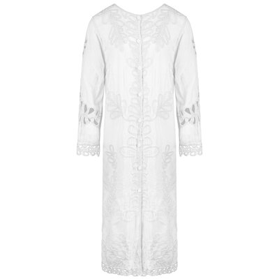 JAIMY Harley embroidery linen dress white
