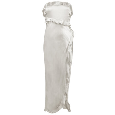 JAIMY Quinty maxi satin dress creme