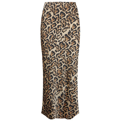 JAIMY Sasha maxi satin leopard skirt