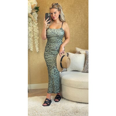 JAIMY Adrianna maxi dress leopard green