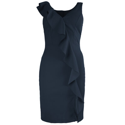 JAIMY Asymmetrical ruffle dress midnight blue