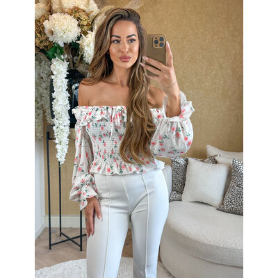 JAIMY Aleena off shoulder top white