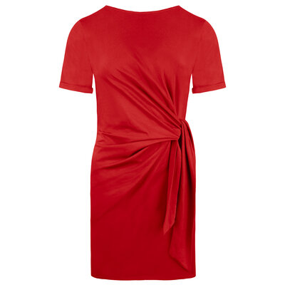 JAIMY Winnie knot detail t-shirt dress red