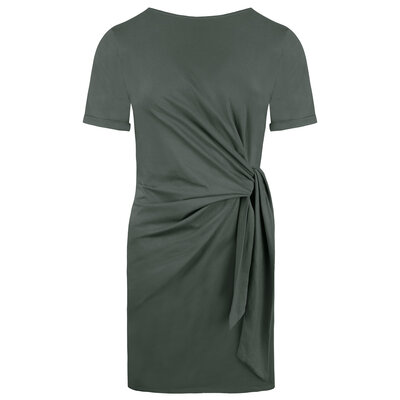 JAIMY Winnie knot detail t-shirt dress army green