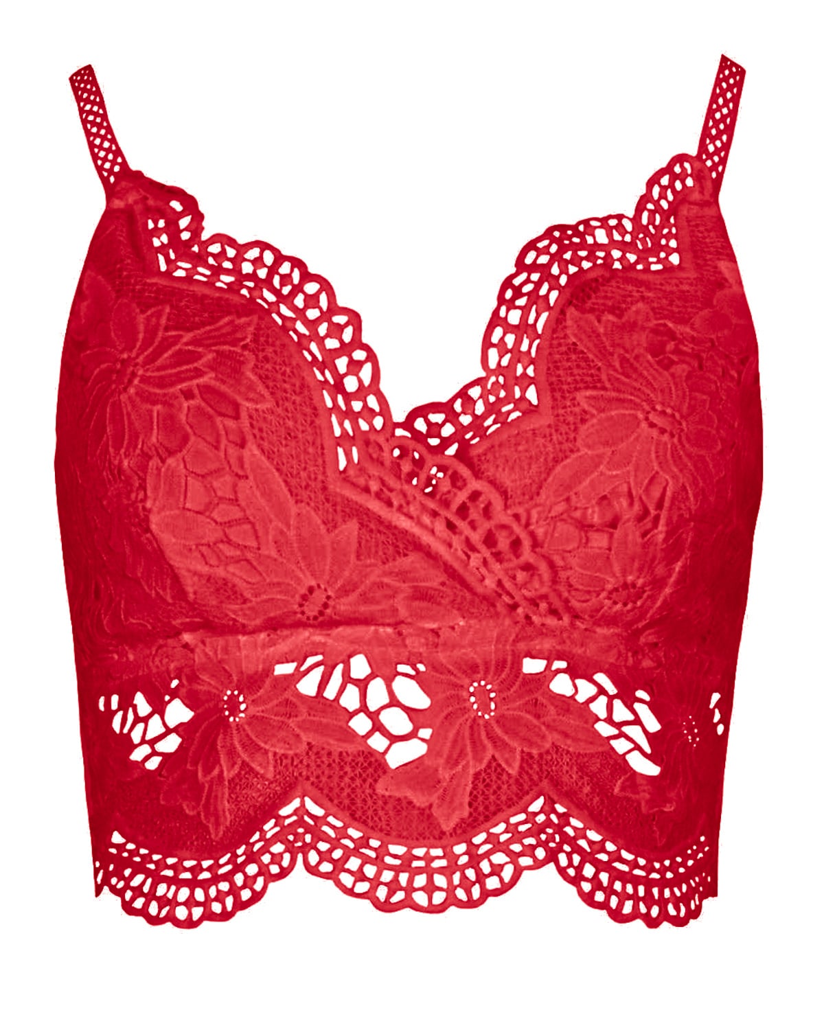 Mirage Crochet Lace Crop Top Red main image 0