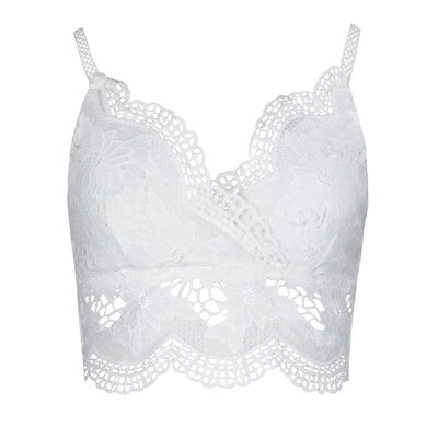 JAIMY Celia crochet crop top white