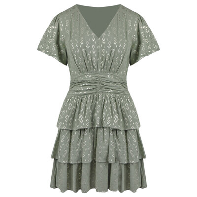 JAIMY Amayah metallic detail dress army green