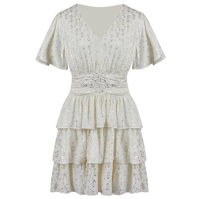 JAIMY Amayah metallic detail dress creme