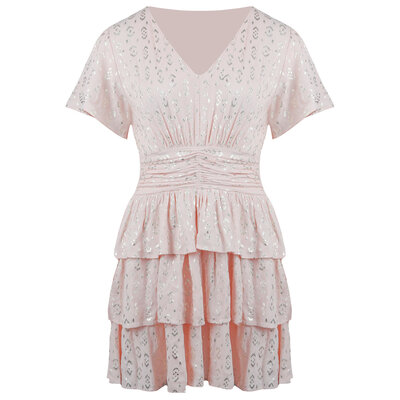 JAIMY Amayah metallic detail dress pink