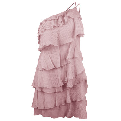JAIMY Keira asymmetrical ruffle dress light pink