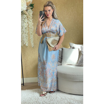 JAIMY Bonaire satin maxi dress light blue