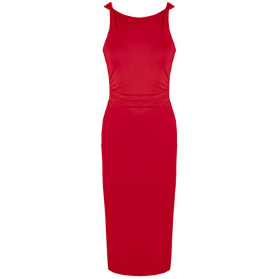 JAIMY Elle midi travel dress red