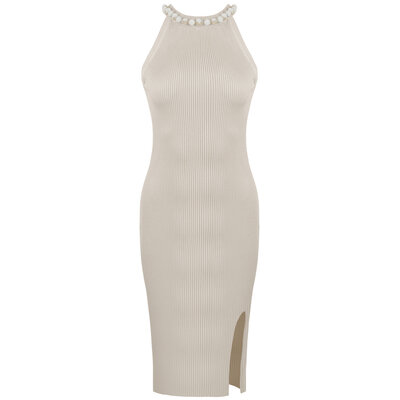JAIMY Skye beaded detail dress creme