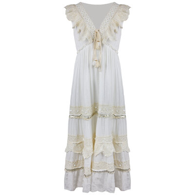 JAIMY Aliana boho maxi dress white