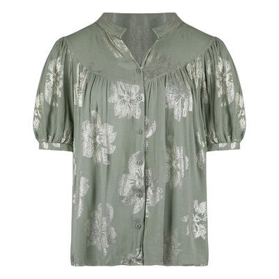 JAIMY Kenna metallic print blouse olive