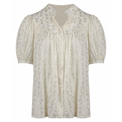 JAIMY Malaya metallic print blouse creme