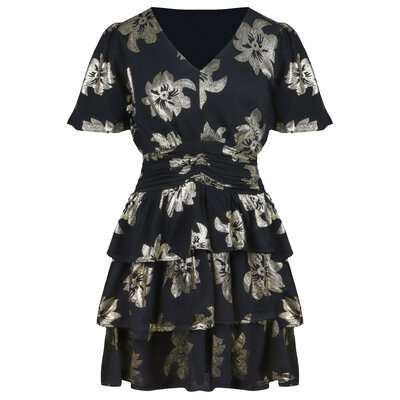 JAIMY Kenna metallic detail dress black