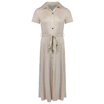 JAIMY Sabrina printed travel dress beige