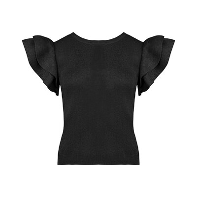 JAIMY Mckinley lurex ruffle top black