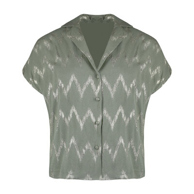JAIMY Dubai metallic detail blouse green