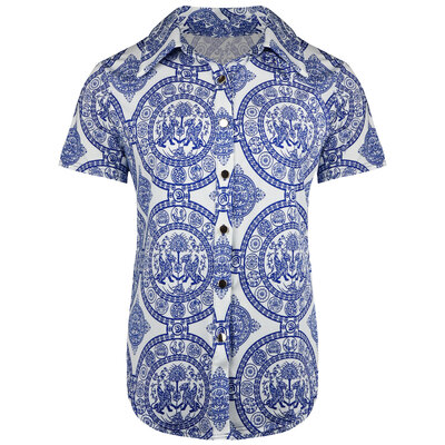 JAIMY Mira printed travel blouse blue