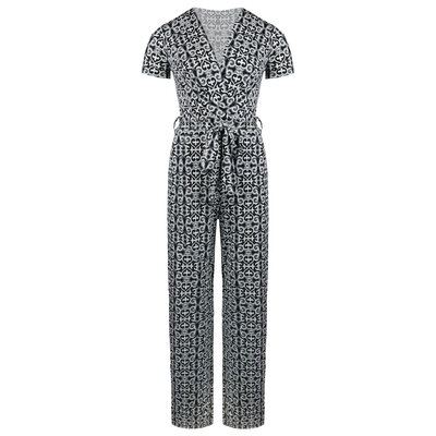 JAIMY Sabrina printed travel jumpsuit black