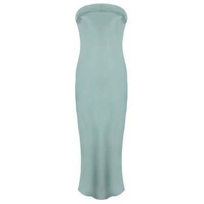 JAIMY Strapless low back satin dress mint
