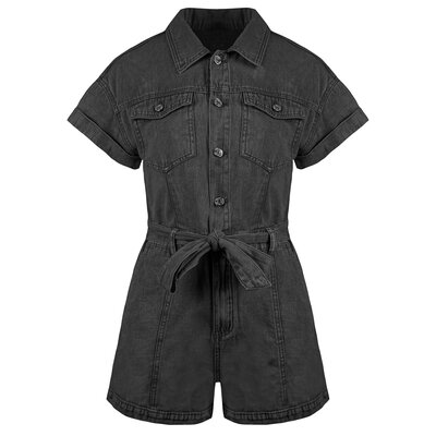 JAIMY Macie denim playsuit grey