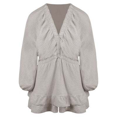 JAIMY Bianca cotton playsuit beige