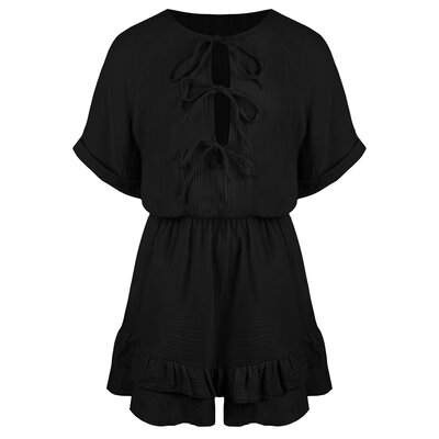 JAIMY Kate cotton playsuit black