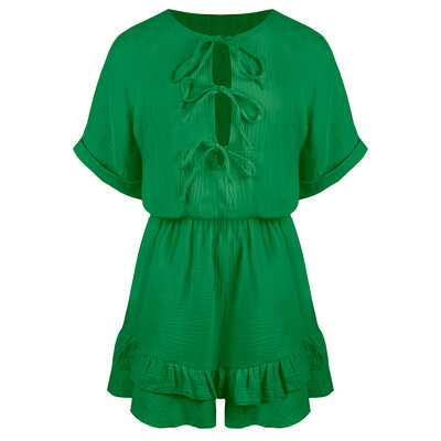 JAIMY Kate cotton playsuit green