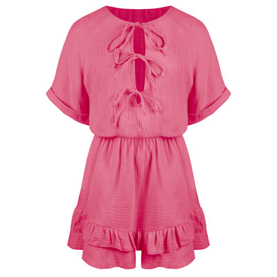 JAIMY Kate cotton playsuit pink
